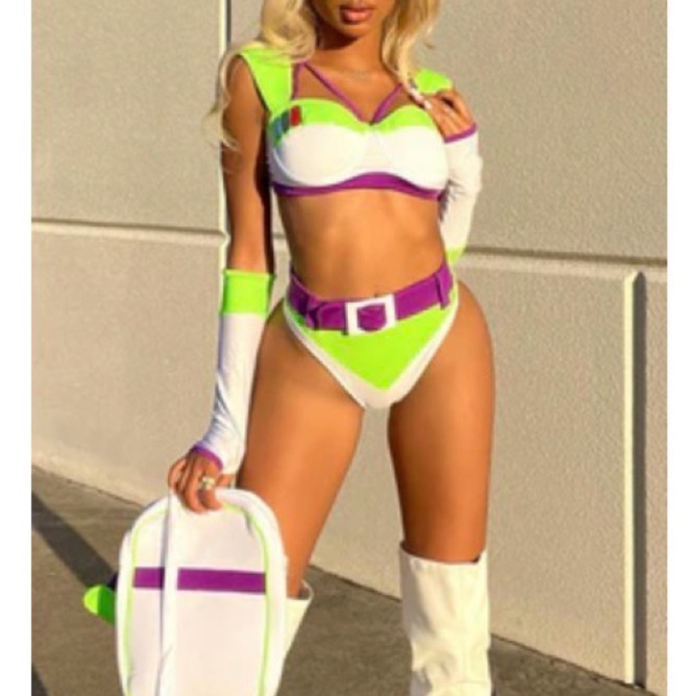 Green and Purple Space Cadet Costume Set (Small / Medium)